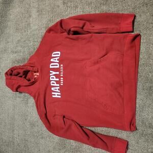 Full Send Happy Dad Hoodie Men’s Red Long Sleeve Pullover Size Large